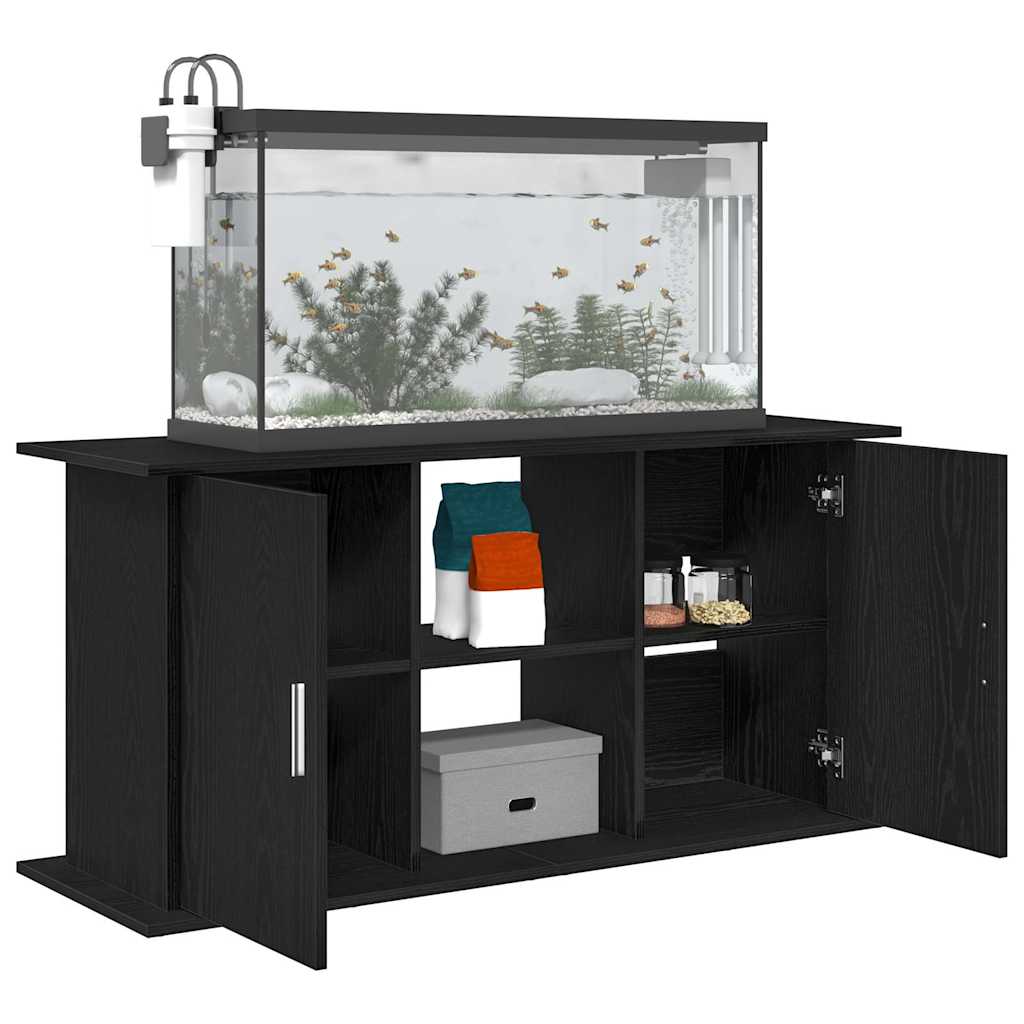 Aquariumstandaard 121x41x58 cm spaanplaat zwart eikenkleurig