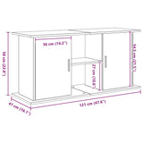 Aquariumstandaard 121x41x58 cm spaanplaat zwart eikenkleurig