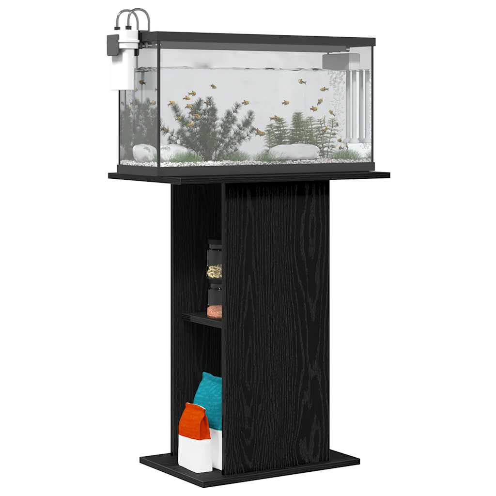 Aquariumstandaard 60,5x36x72,5 cm spaanplaat zwart eikenkleurig