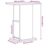 Aquariumstandaard 60,5x36x72,5 cm spaanplaat zwart eikenkleurig