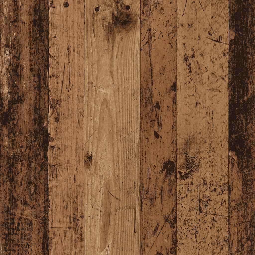 Bedframe 100x200 cm van bewerkt oud hout zonder matras met opbergruimte