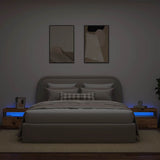 Nachtkastje met LED 60x35x40 cm bewerkt hout oud hout