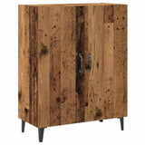 Dressoir met wandkast bewerkt hout oud houtkleurig - AllerleiShop