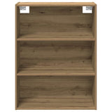 Dressoir met wandkast bewerkt hout artisanaal eikenkleur - AllerleiShop