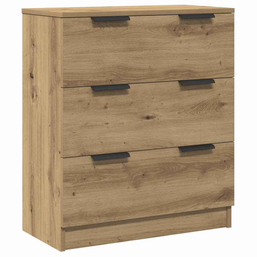 Dressoirs 3 st 60x30x70 cm bewerkt hout artisanaal eikenkleurig - AllerleiShop