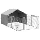 Hondenkennel met ren 4x2x1,5 m gegalvaniseerd staal