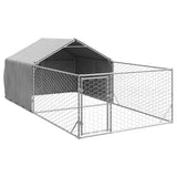 Hondenkennel met ren 5x2x1,5 m gegalvaniseerd staal