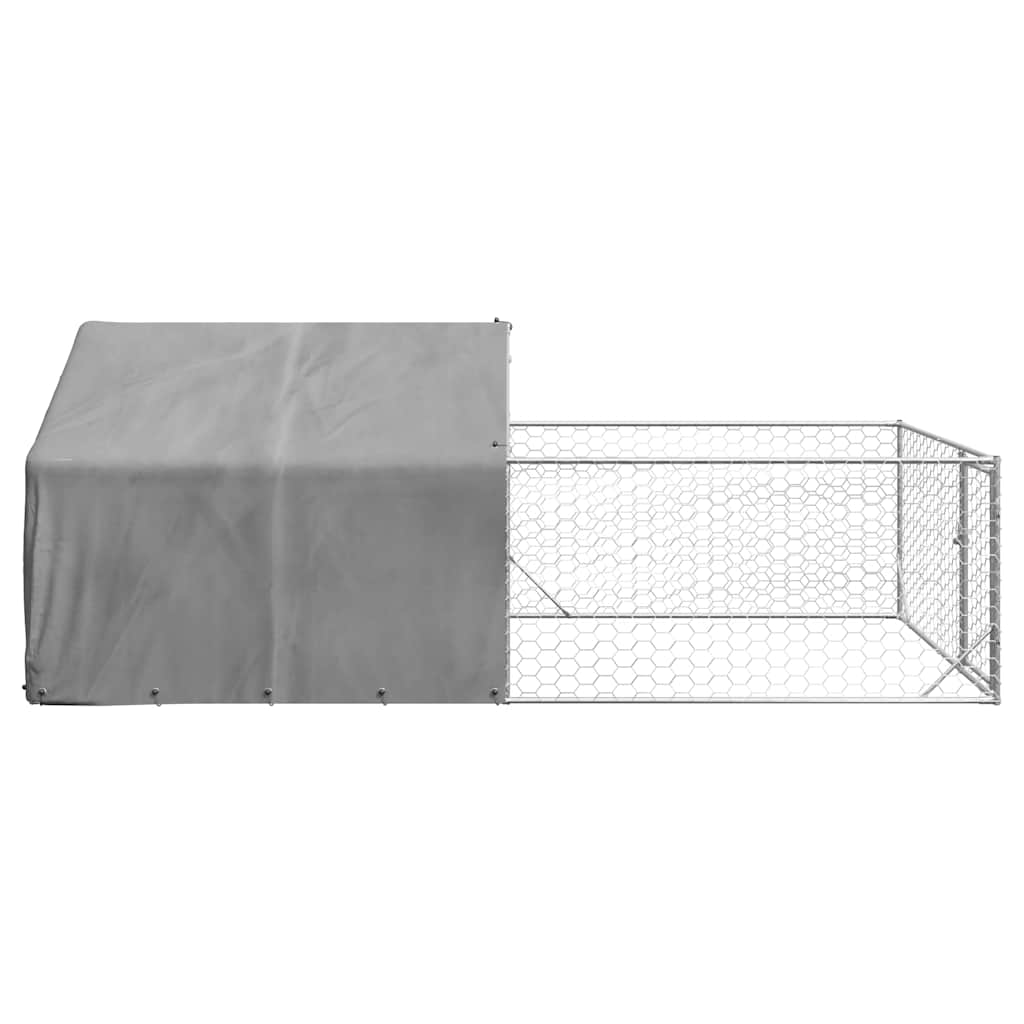 Hondenkennel met ren 5x2x1,5 m gegalvaniseerd staal