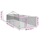 Hondenkennel met ren 7x2x1,5 m gegalvaniseerd staal