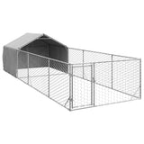 Hondenkennel met ren 6x2x1,5 m gegalvaniseerd staal