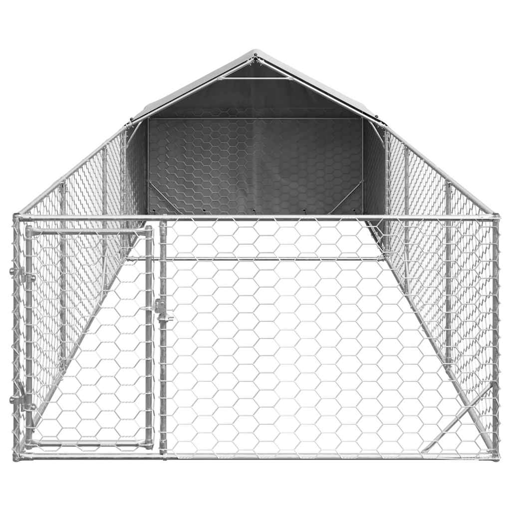 Hondenkennel met ren 6x2x1,5 m gegalvaniseerd staal