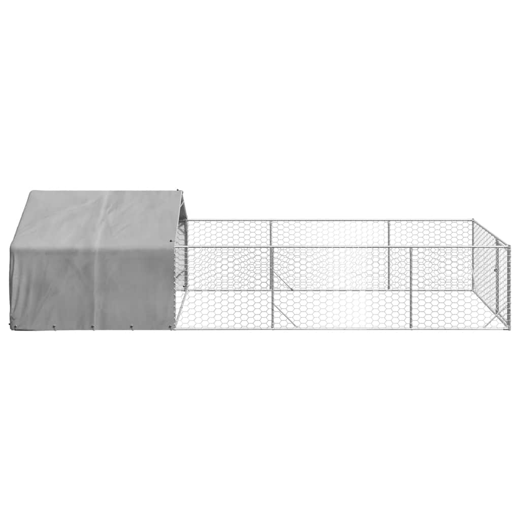 Hondenkennel met ren 6x2x1,5 m gegalvaniseerd staal