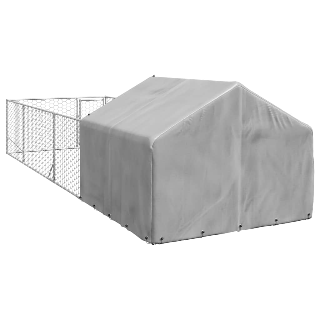 Hondenkennel met ren 6x2x1,5 m gegalvaniseerd staal