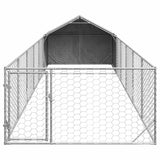 Hondenkennel met ren 8x2x1,5 m gegalvaniseerd staal