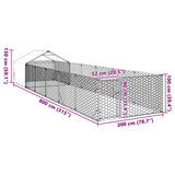 Hondenkennel met ren 8x2x1,5 m gegalvaniseerd staal