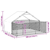 Hondenkennel met ren 3x3x1,9 m gegalvaniseerd staal