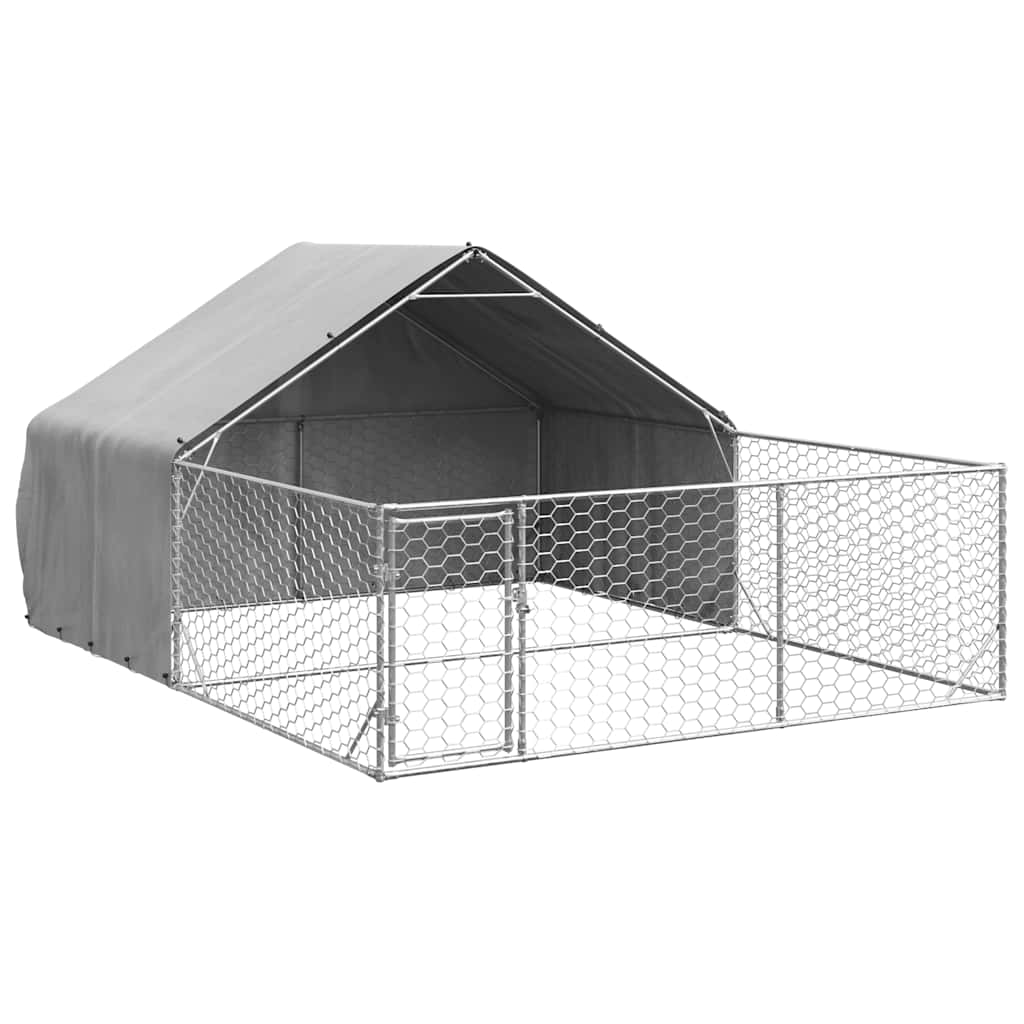 Hondenkennel met ren 4x3x1,9 m gegalvaniseerd staal