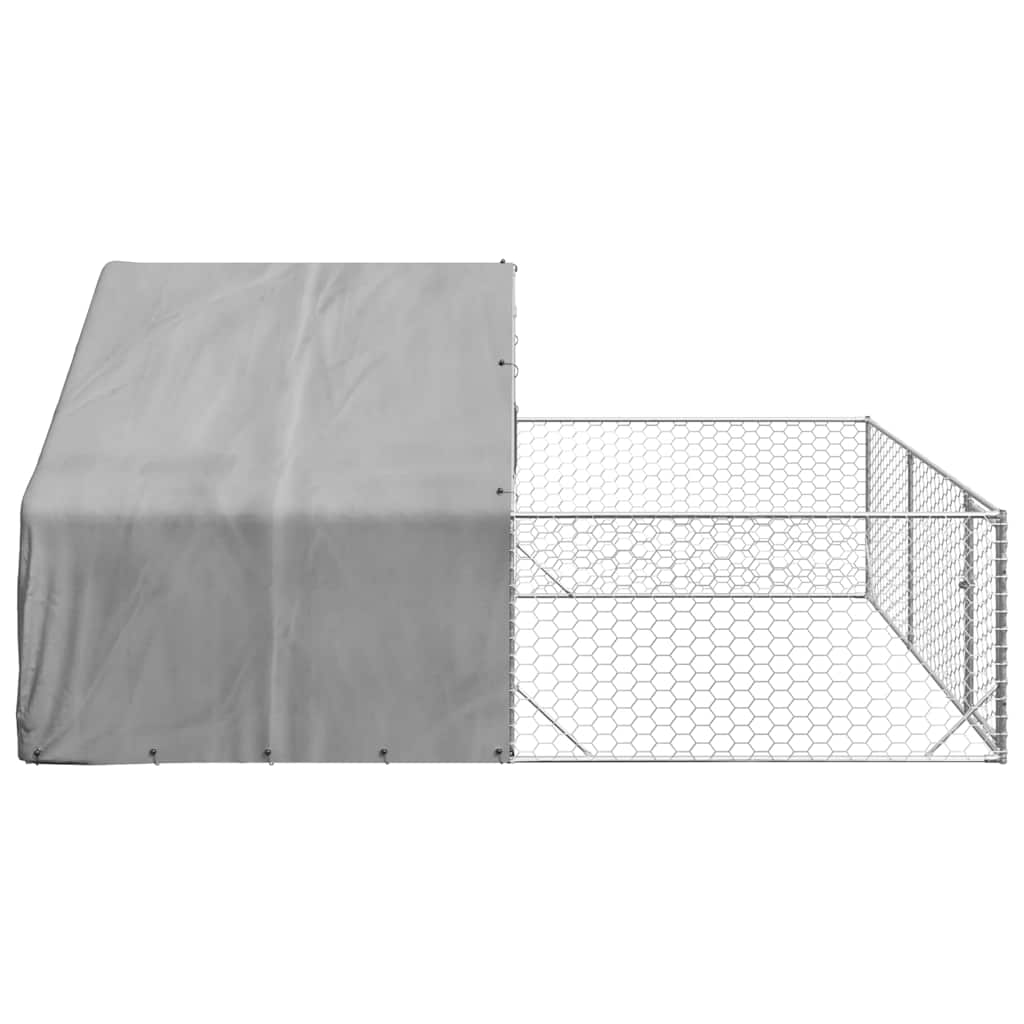 Hondenkennel met ren 4x3x1,9 m gegalvaniseerd staal