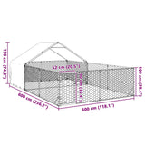 Hondenkennel met ren 6x3x1,9 m gegalvaniseerd staal