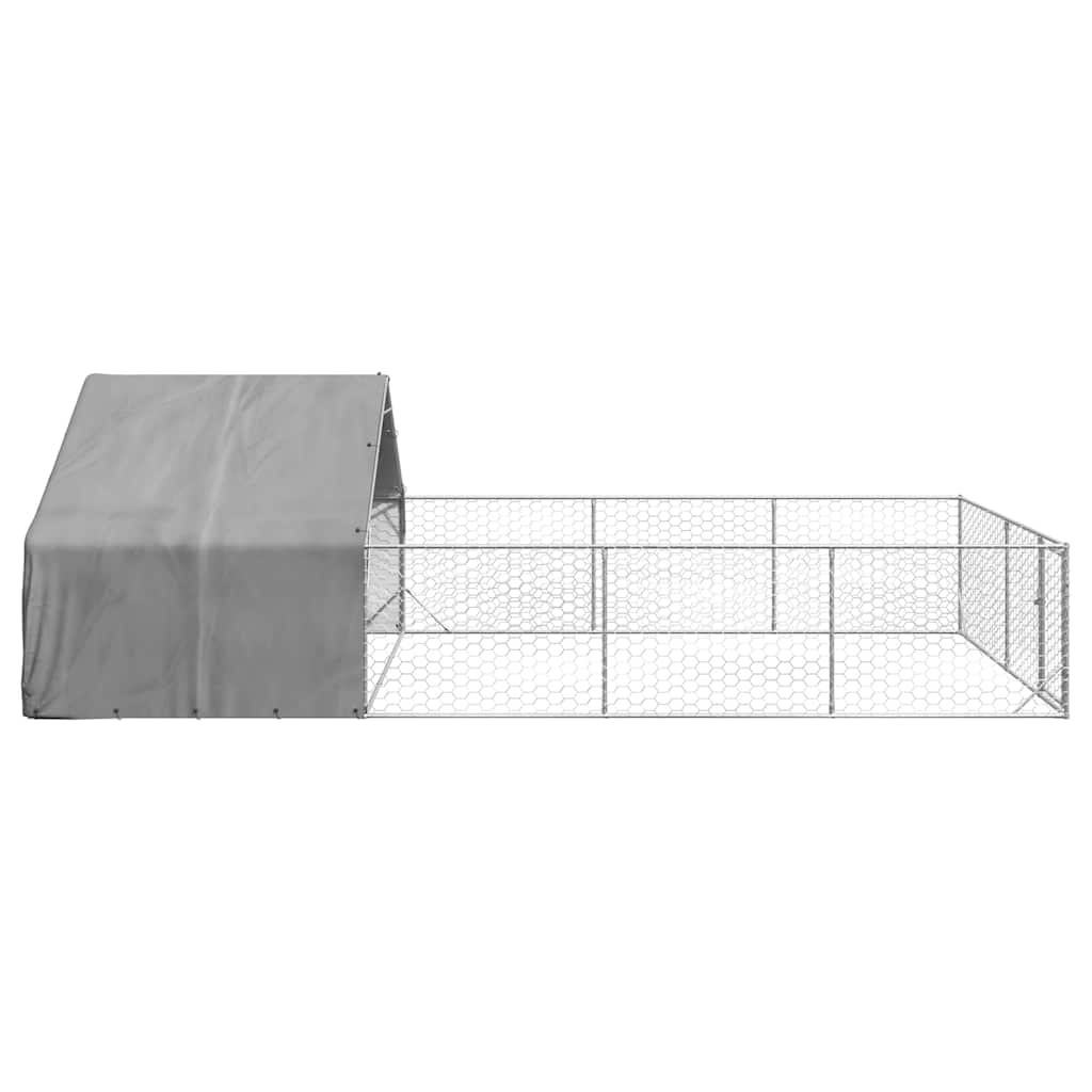 Hondenkennel met ren 7x3x1,9 m gegalvaniseerd staal