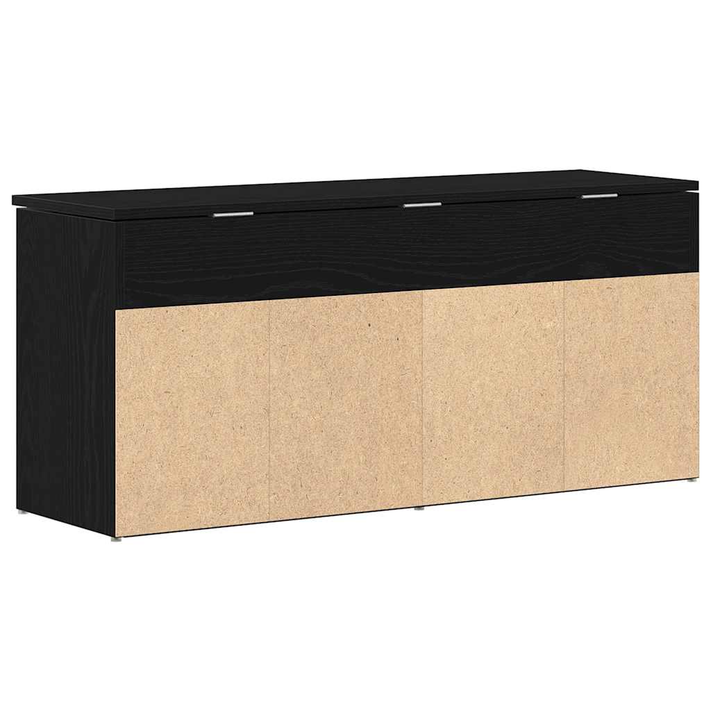 Schoenenbank 102x30,5x45 cm spaanplaat zwart eikenkleurig