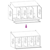 Gegalvaniseerde Kippennestkast met 4 Ruimtes en Hellend Dak