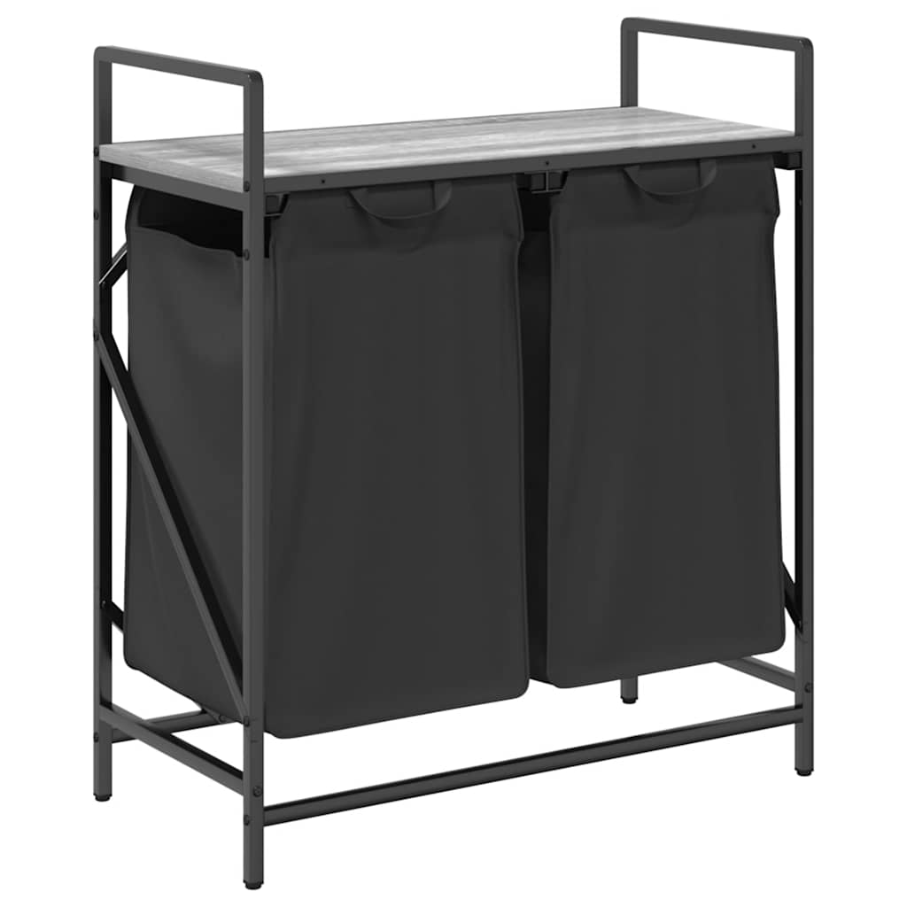 Wasmand 2 vakken met plank grijs sonoma eiken