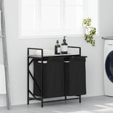 Wasmand 2 vakken met plank grijs sonoma eiken
