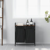 Wasmand 2 vakken met plank bruin eikenkleurig