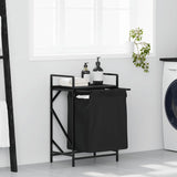 Wasmand 1 vak met plank zwart eikenkleurig