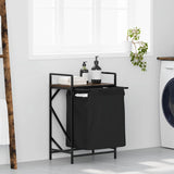 Wasmand 1 vak met plank gerookt eikenkleurig