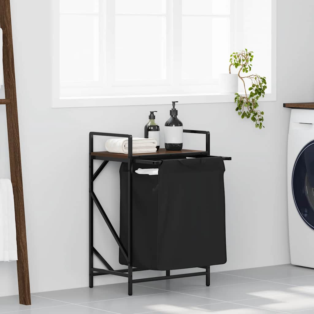 Wasmand 1 vak met plank bruin eikenkleurig