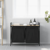 Wasmand 2 vakken met plank sonoma eikenkleurig