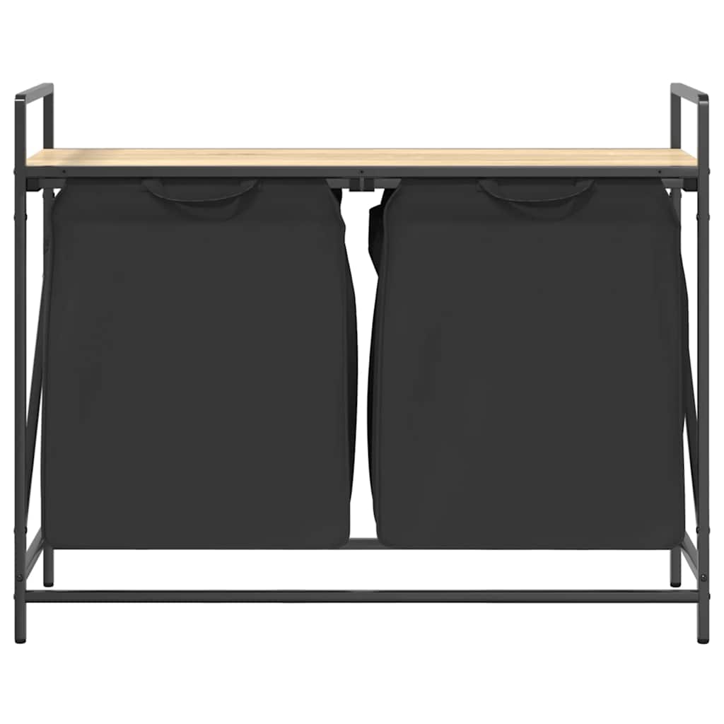 Wasmand 2 vakken met plank sonoma eikenkleurig