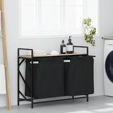 Wasmand 2 vakken met plank sonoma eikenkleurig