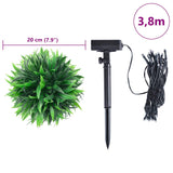 Kunstbuxusballen met LED-verlichting 2 st 20 cm groen