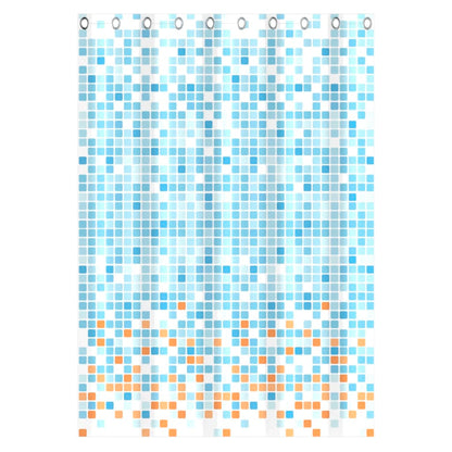 EISL Douchegordijn met mozaïek 200x180x0,2 cm blauw en oranje - AllerleiShop