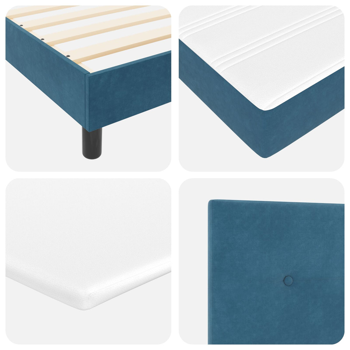 Boxspring Bed met Matras Donkerblauw 80x200 cm Velvet