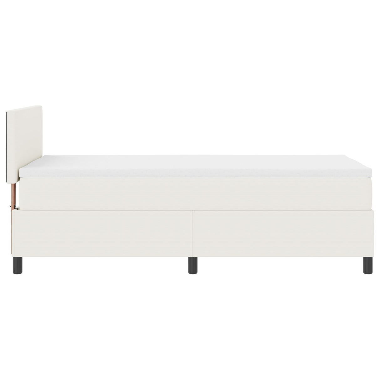 Boxspringbed met Matras & LED Crème Eenpersoons Corduroy Stof