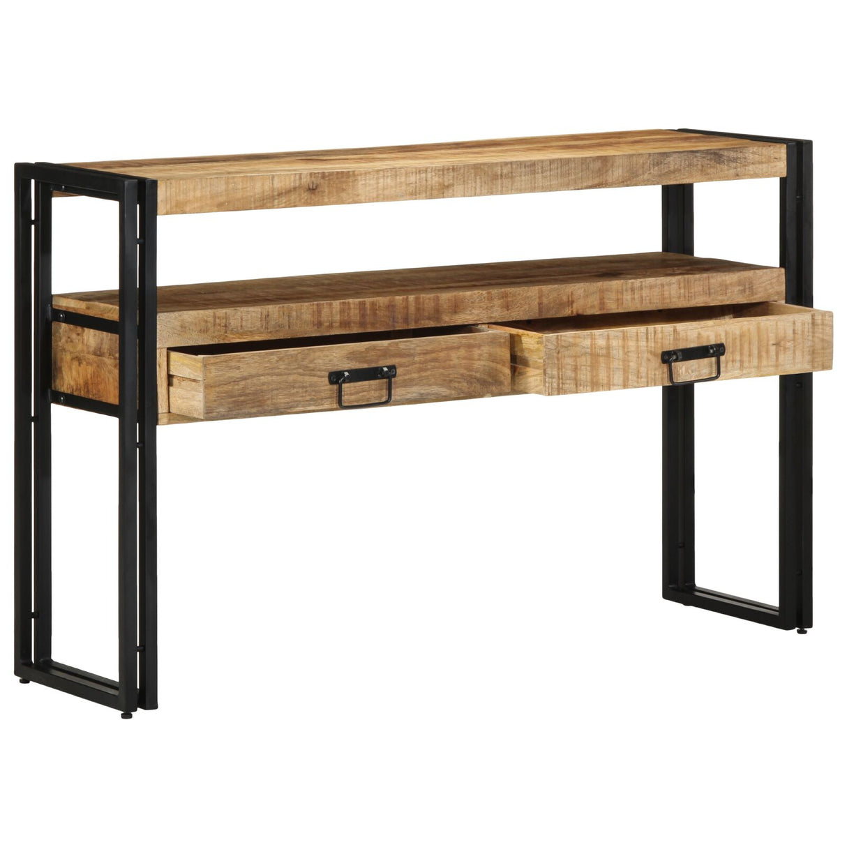 Eettafels Zwart 120x33x75 cm Massief Mango Hout en Metaal