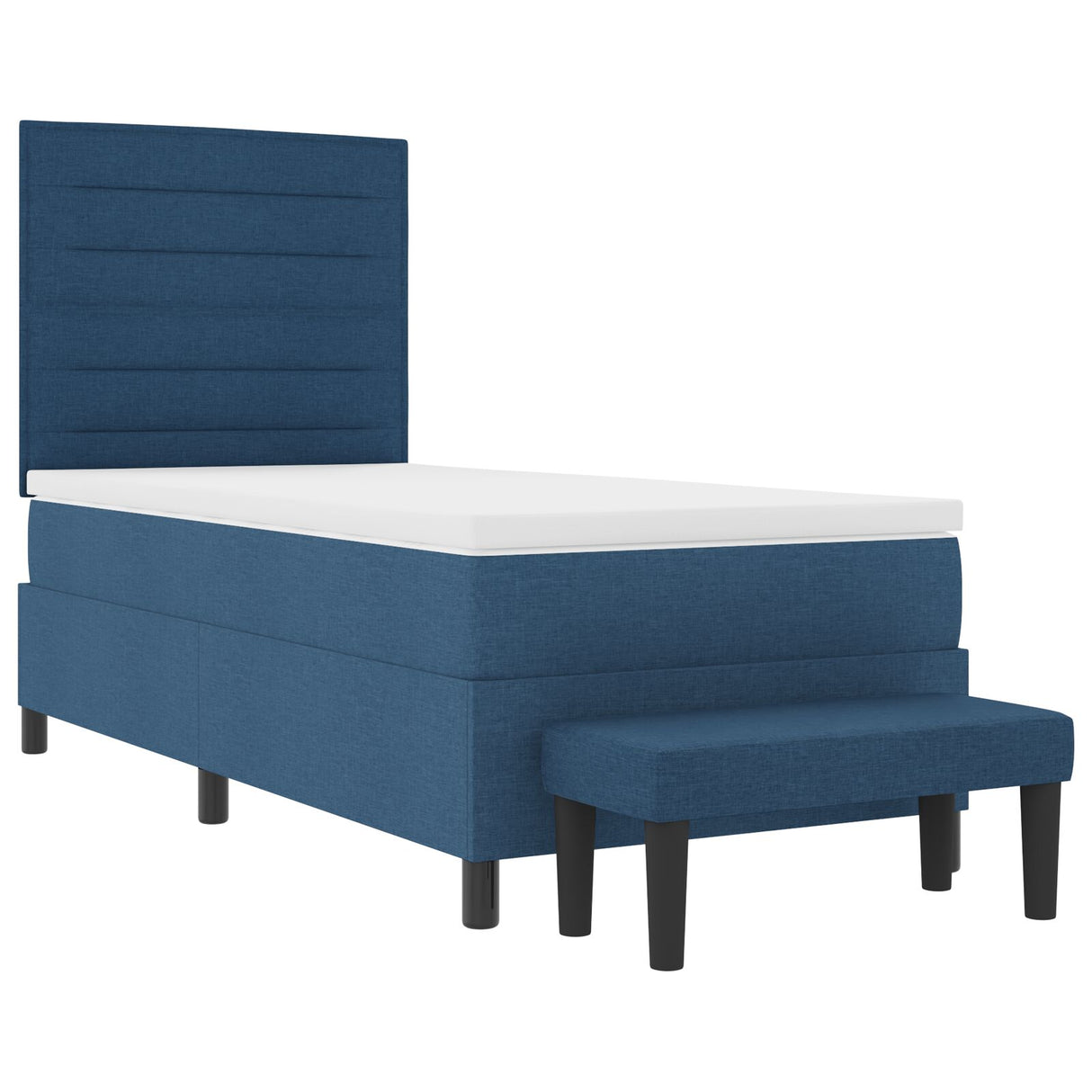 Boxspringbed met Matras & Bank Blauw 90x190 cm Stof