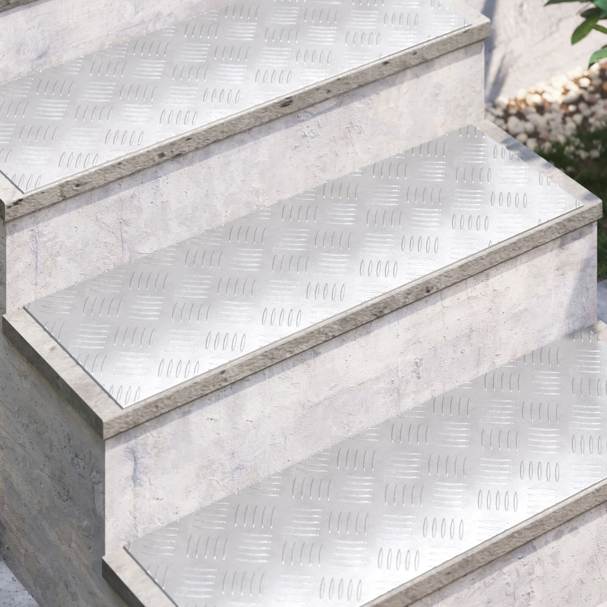 Aluminium checkerplaten 2 stuks anti-slip 75x25 cm