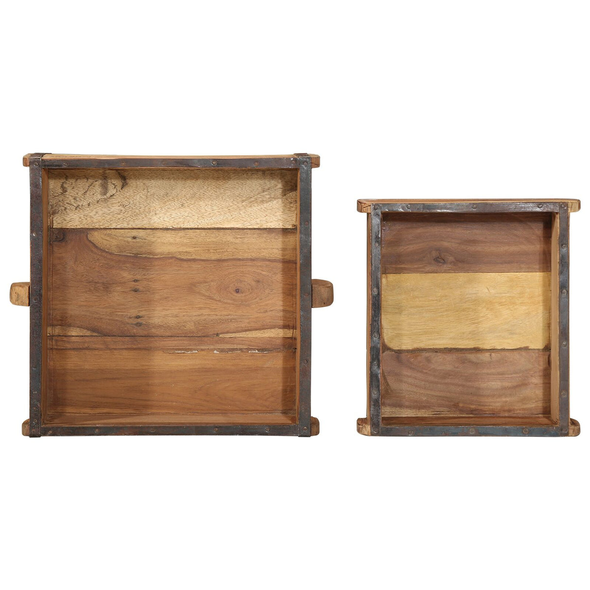 2-Delige Diensten Set Massief Hout Gerecycled
