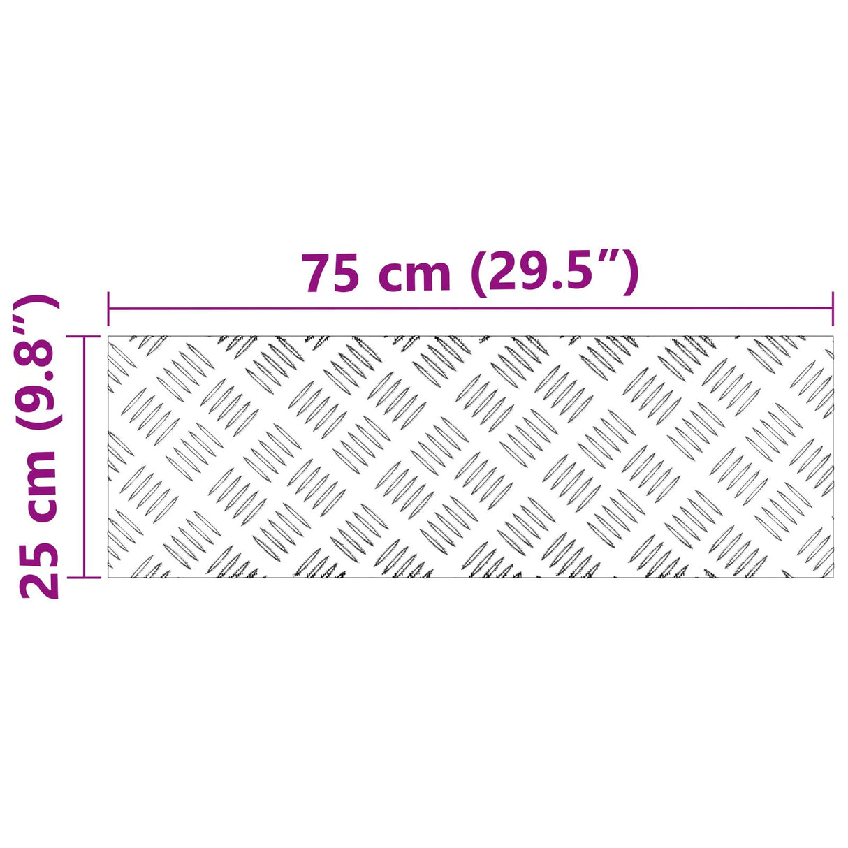 Aluminium Checker Plates 4 stuks Antislip 75x25 cm