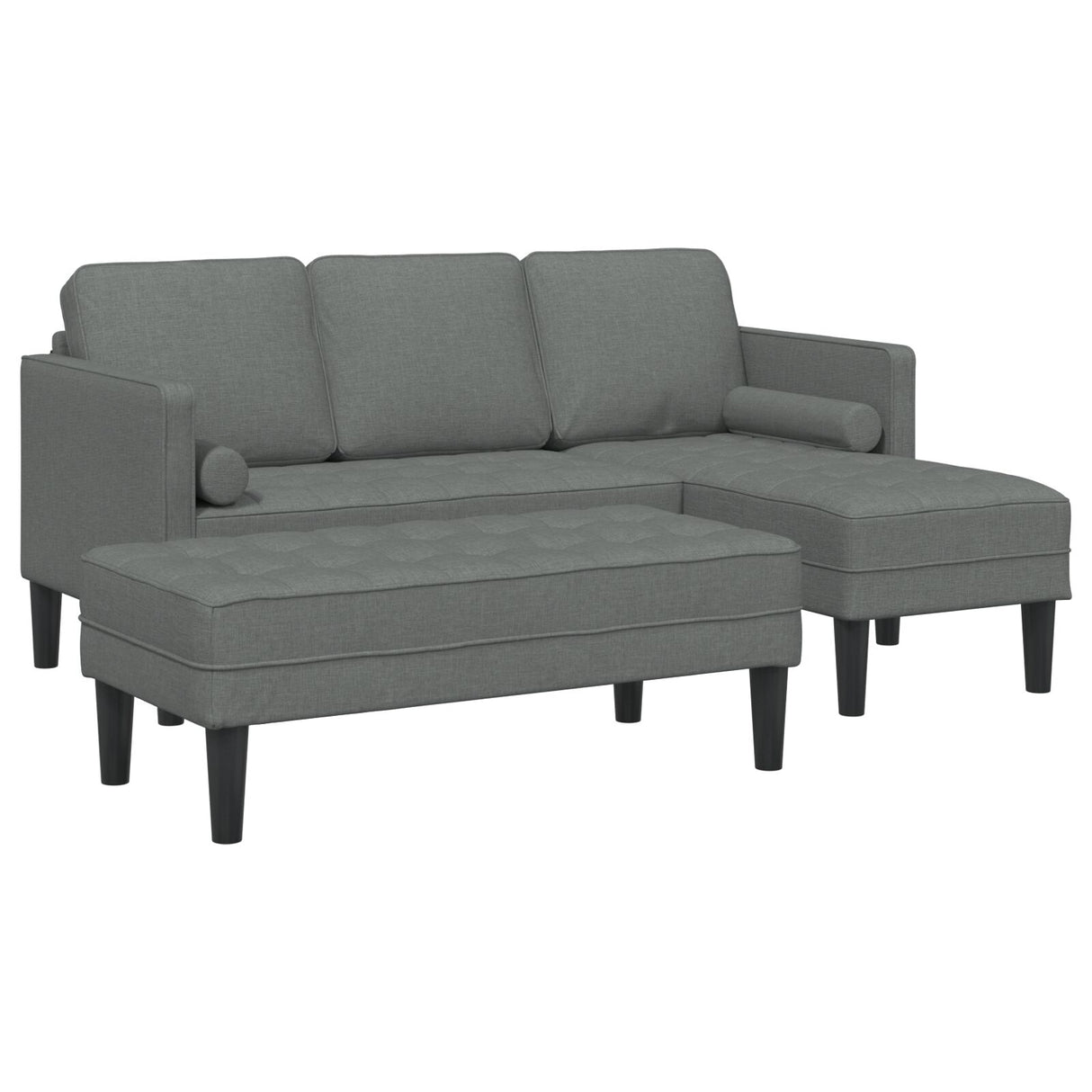 L-vormige Bank Set van 2 Donkergrijs Polyester