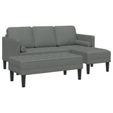 L-vormige Bank Set van 2 Donkergrijs Polyester