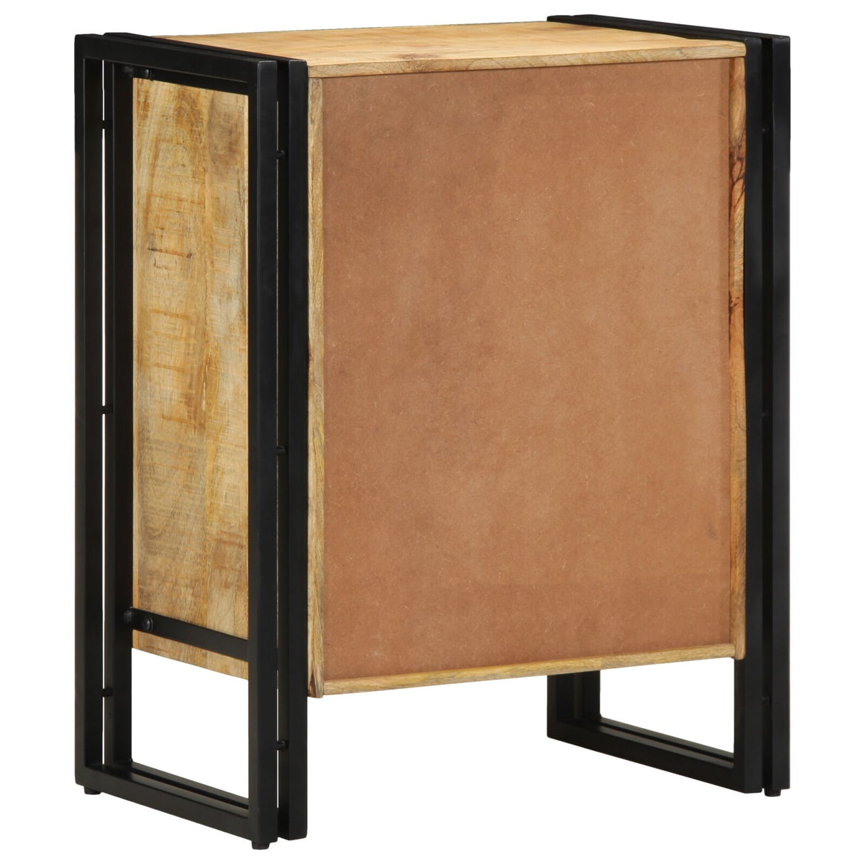 Schoenenkast Zwart 30x30x40 cm Massief Mangohout en Staal