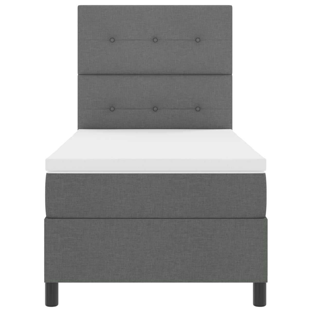 Boxspringbed met Matras Donkergrijs Eenpersoons Stof