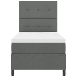 Boxspringbed met Matras Donkergrijs Eenpersoons Stof