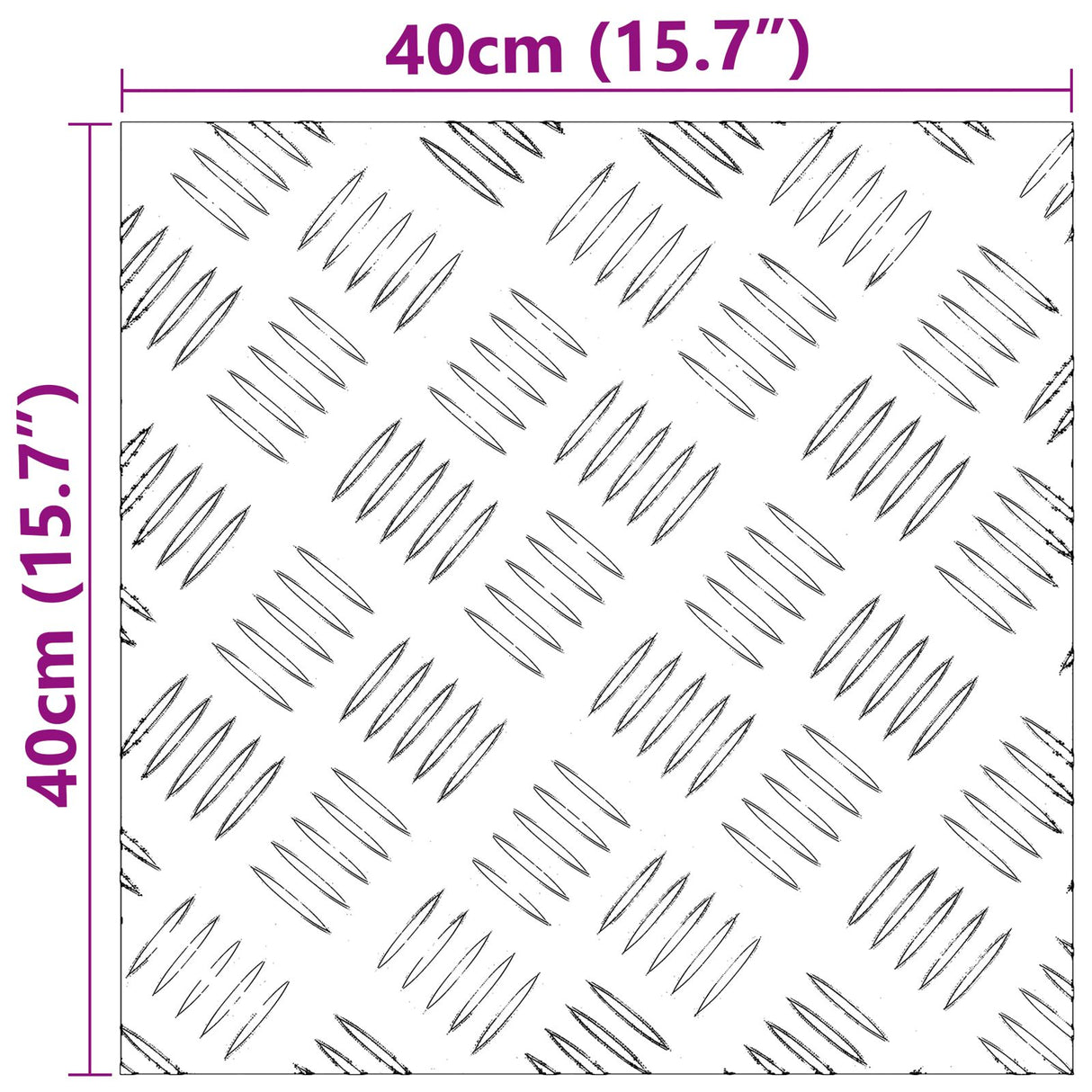 Aluminium Checker Platen 4 stuks Antislip 40x40 cm